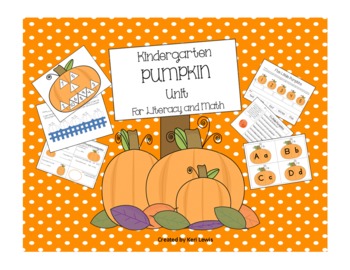 Preview of Cute Kindergarten Math and ELA Pumpkin Unit