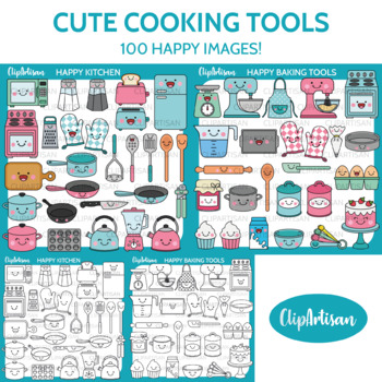 Preview of Cute Kitchen Clip Art Bundle
