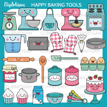 Kawaii Kitchen Clipart, Kawaii Cooking Clip Art, Cute Kitchen Clipart,  Kawaii Baking Clipart, Cooking Tools, Kitchen Accessories, Cute Mixer  (Download Now) 