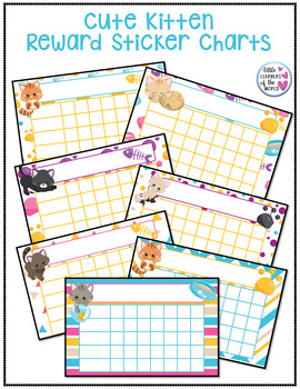 Preview of Cute Kittens Themed Reward Sticker Charts