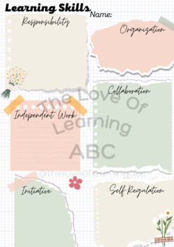 Cute Learning Skills Organizer Template (with and without text boxes)