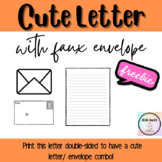 Cute Letter with Faux Envelope - Print Double-Sided