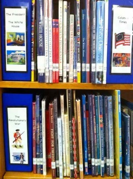 Preview of Cute Library Organization Sign Shelf Divider Set BUNDLE