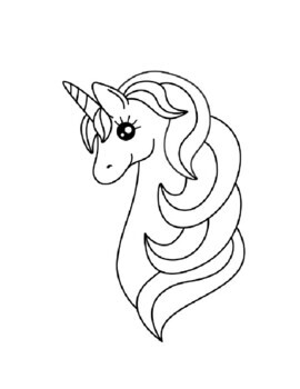 Unicorn Coloring Page for Kids Ages 4-8 14903500 Vector Art at