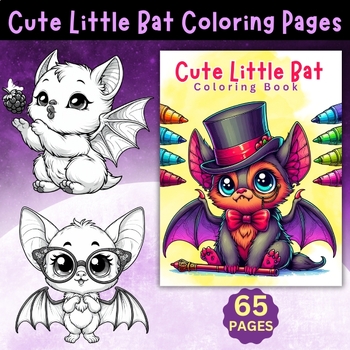 Preview of Cute Little Bat Coloring Pages for Kids