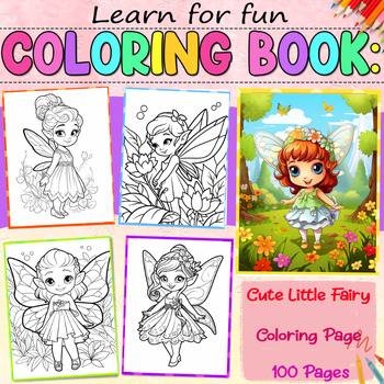 Cute Little Fairy Coloring Page by Learn for funn | TPT