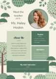 Cute Meet The Teacher Flyer / Handout Forest Design ppdx a