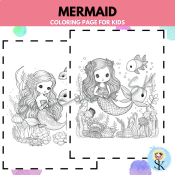 Cute Mermaid Coloring Pages 3 - Mermaid Coloring Book For Kids