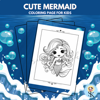 Cute Mermaid Coloring Pages 3 - Mermaid Coloring Book For Kids
