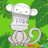 Cute Monkey Finger Puppet Printable Coloring Page