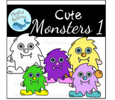 Cute Monster Clip Art 1:  Monsters, Clip art, Multi colore