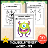 Cute Monster Symmetry Worksheet | Monster Theme Lines of S