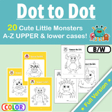 Cute Monsters Alphabets Dot-to-Dot/ Connect the Dots A-Z &