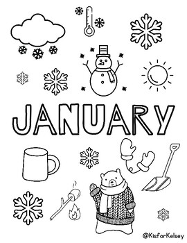 Cute Monthly Coloring Pages by K is for Kelsey | TPT