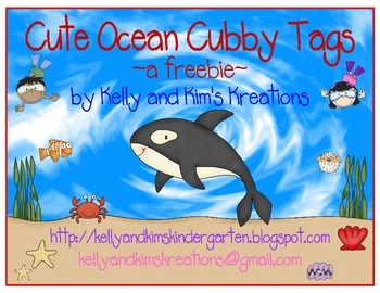 Preview of Cute Ocean Cubby Tags ~a freebie~