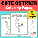 Cute Ostrich Coloring Pages - Coloring Sheets - Spring Activities