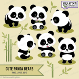 Cute Panda Bear Clipart - Instant Download File - Saskatoo