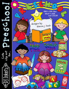 Preview of Cute Preschool Clip Art by DJ Inkers - Fun for Pre-K Kids and Early Education