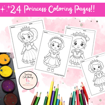 Preview of Cute Princess coloring Page-Girls