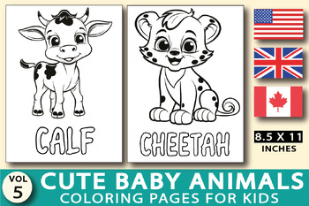 Preview of Cute Printable Baby Animals Coloring Pages For Kids