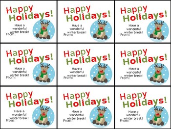 Happy Holidays Gift Tags Free Printable