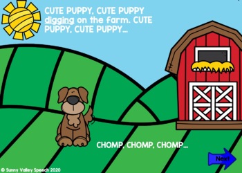Cute Puppy - Choose Your Own Path Song Book by Sunny Valley Speechie