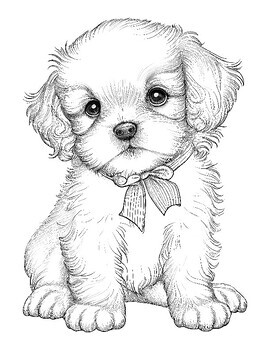 Cute Dogs Coloring Book for Kids Ages 4-8: Pretty Dogs Coloring