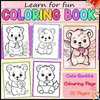 Cute Quokka Colouring Page by Learn for funn | TPT