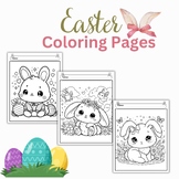 Cute Rabbits Funny Bunny Coloring Sheets / Spring Coloring