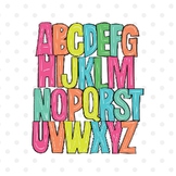 Cute Rainbow alphabet bulletin board letters font for teac