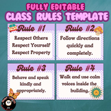 Cute Retro Class Rules - Fully Editable Template