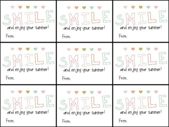 Cute SMILE Stress Ball End of Year Gift Tag by Highs and Lows of