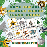 Cute Safari Animals Names Flash cards