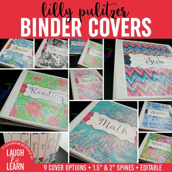 Preview of Editable Binder Covers {Lilly Pulitzer}