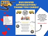 Cute School Bus Driver Appreciation Note/Thank You Card, C
