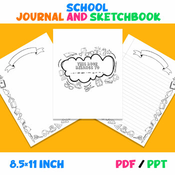 Preview of Cute School Creative Journal and Sketchbook, Write and Draw Notebook Sketchbook.