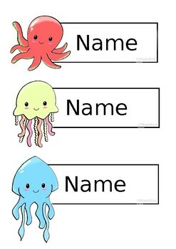 Preview of Cute Sea Creature Name Labels