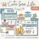 Cute Sea Life Classroom Labels Bundle | Cute Class Decor |