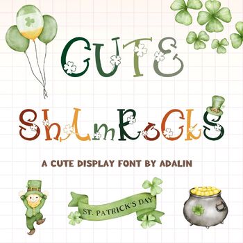 Preview of Cute Shamrocks - Display font