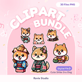 Cute Shiba Inu Dog for dog lover!! 30 Files PNG Clipart Bundle