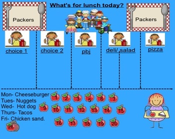 Preview of Cute Smartboard Lunch and Attendance