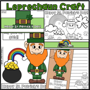 Preview of Easy St. Patrick's Day Craft- Leprechaun Cut & Glue Craft || Paper Bag Puppet