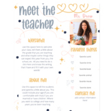 Cute Stars and Hearts Meet the Teacher Flyer| Editable in 