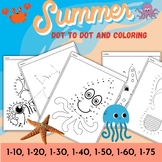 Cute Summer Dot to Dot and Color (1-10, 1-20, ..., 1-70) A