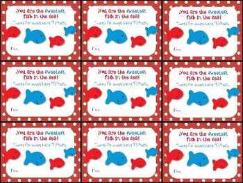 Party Favor Set Treat Bag Gift Tag Swedish Fish Catch of the Day