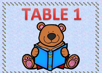 Preview of Cute Table Numbers-Reading Animals