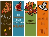 Cute Thanksgiving and Fall Bookmarks, Reading Gifts for Students