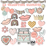 Cute, Trendy Valentine’s Day Clipart | PNG | Transparent B