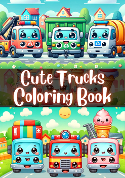 Preview of Cute Trucks Coloring Book