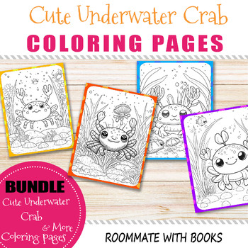 Preview of Cute Underwater Crab Coloring Pages